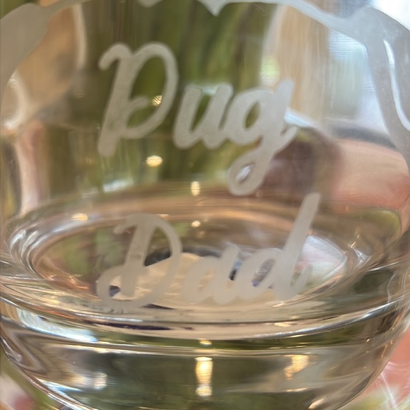 New custom etched “PUG DAD” glassware. Outline Image of pug head also etched. - Picture 2 of 6